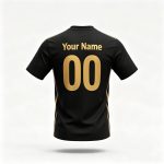 Custom Black Gold Football Shirt