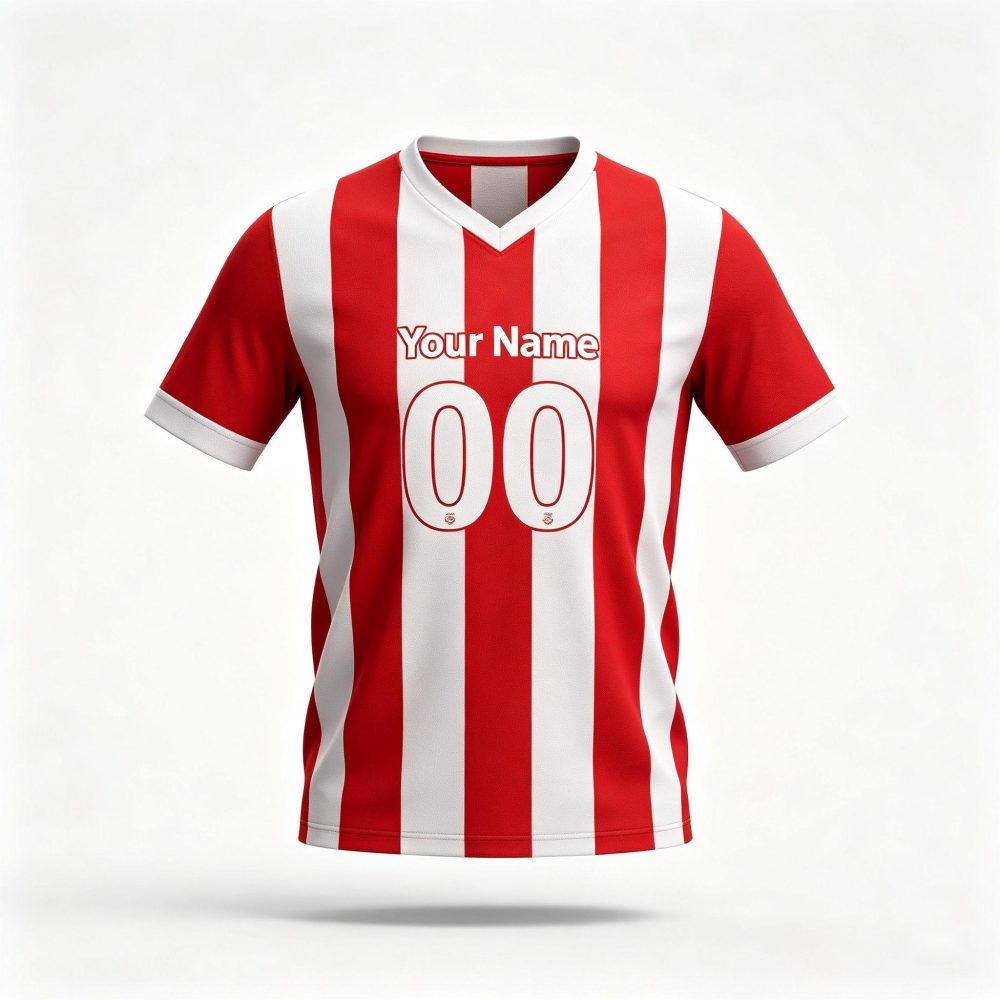 Custom Classic Red White Striped Football Shirt