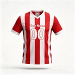 Custom Classic Red White Striped Football Shirt
