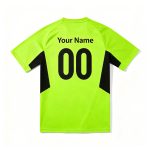 Custom Fluorescent Green Black Geometric Cut Football Shirt