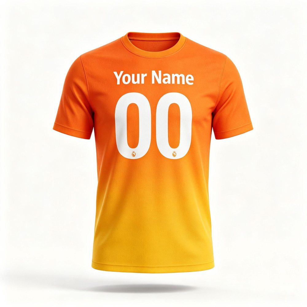 Custom Orange Yellow Gradient Football Shirt