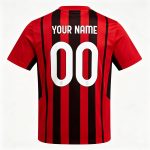 Custom Red Black Striped Football Shirt