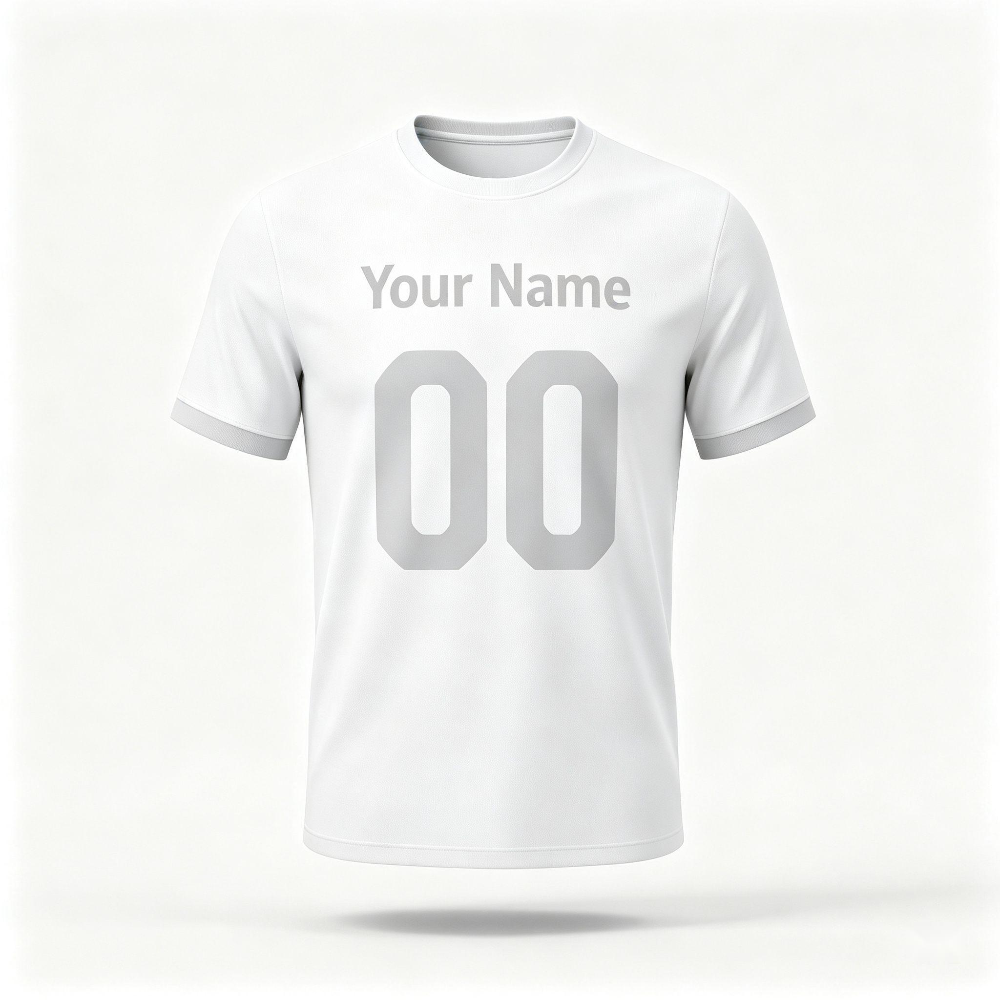 Custom All White Minimalist Grey Fine Edge Football Shirt