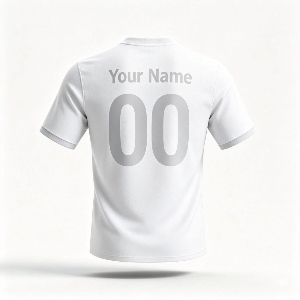 Custom All White Minimalist Grey Fine Edge Football Shirt
