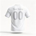 Custom All White Minimalist Grey Fine Edge Football Shirt